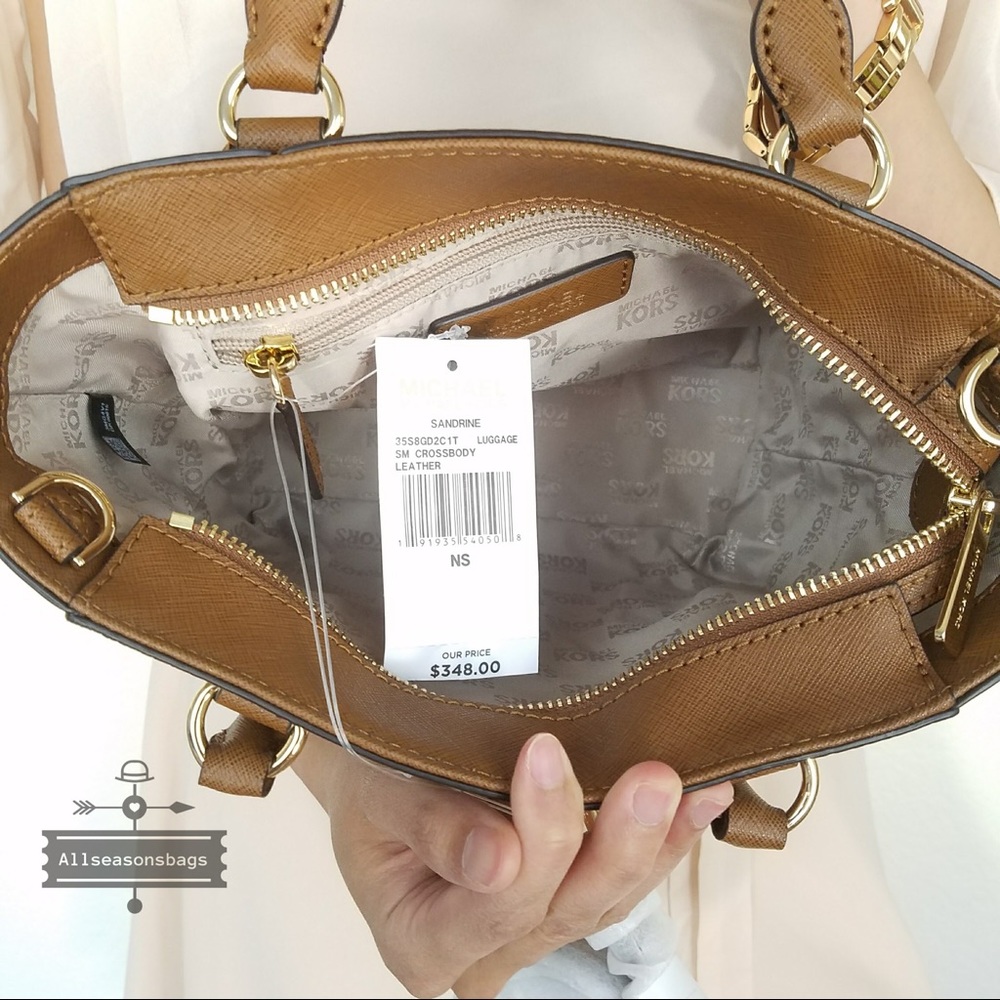NWT Michael Kors Small Sandrine luggage crossbody - Picture 7 of 8